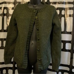 Green Knitted Cardigan Sz S